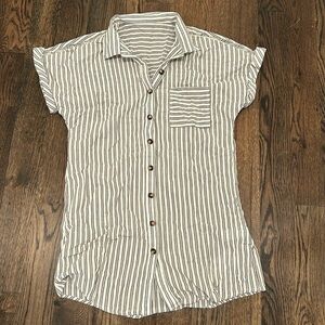 NEW Cupshe linen striped coverup